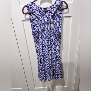 MICHAEL KORS NWT AUTHENTIC PURPLE & WHITE FLORAL CUTOUT SLEEVELESS DRESS